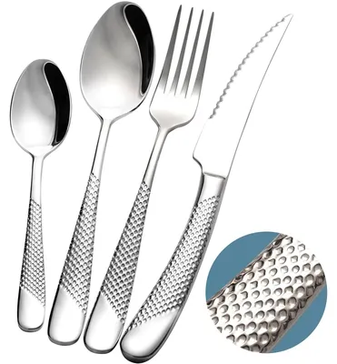 Besteckset 24-teilig, Edelstahl 18/10, 2-in-1 Messer, für 6 Personen