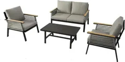 Obrázek produktu pro Garden Pleasure lounge set DENIA, hliník antracit / lano béžová / polštáře 100 % polyester béžová
