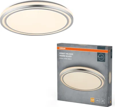 Image de Osram LED Wandleuchten Deckenlampen Orbis Helman Silber Ø49cm 36W 2500lm Warmweiß 3000K