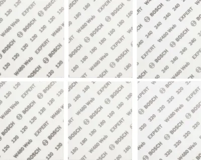 Produktbild von EXPERT W480 Web Handschleifblatt Set, 2xK120/2xK180/1xK240/1xK320, 6-tlg.