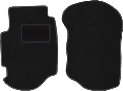 Produktbild von Velours-Fußmatten Vorne passend für Ford Escort MK7 (Schrägheck, Kombi, Bj. 1995-2002) –  schwarz, passgenau, mit Befestigungen set 2 Stk. - STANDARD