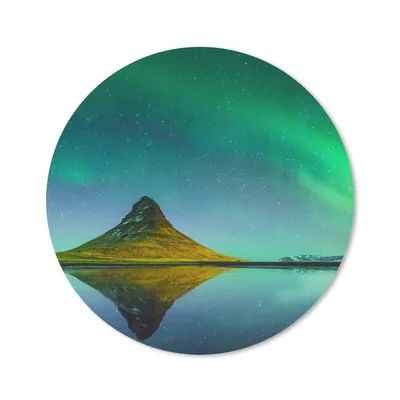 Produktbild von MuchoWow® Mauspad Mousepad Nordlicht - Berge - Wasser - Island - Natur 40x40 cm - Mousepads - Maus Mat - Pad - Mausunterlage - Schreibtisch Accessoires