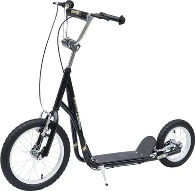 Produktbild von HOMCOM Kinderroller 16/12 Zoll Scooter Tretroller mit Bremsen Cityroller Kickboard Kinder Roller für 5+ Jahre Kinder Schwarz 135 x 58 x 92-100 cm