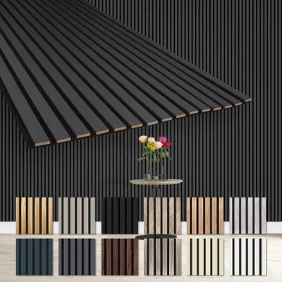 Produktbild von HEXIM Lamellen Akustikpaneel MDF Black Lead 278x60cm 9mm schalldämmend 1 Stück 1,67 m² AP05