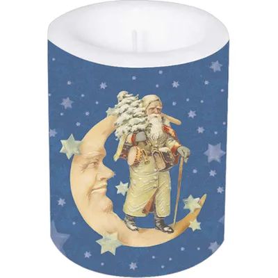 Produktbild von Kerze »Weihnachtsmann im Mond«.