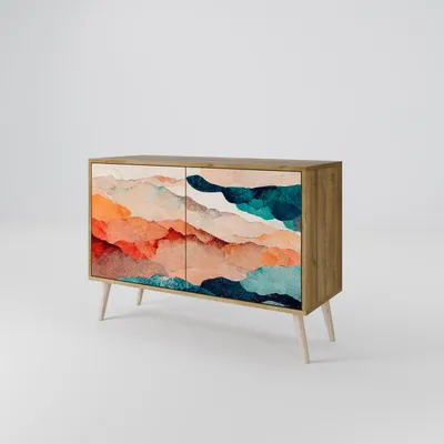 Produktbild von Spacerebels Kommode mit 2 Türen - Sideboard Komodenschrank - Highboard - Kleiderschrank Möbel - Wohnzimmer Schlafzimmer - 57,5×111×42 (HxBxT)