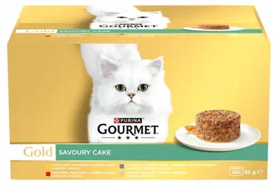 Zdjęcie produktu dla Purina Gourmet Gold Savoury Cake Mix Smaków dla Kota 48 x 85 g