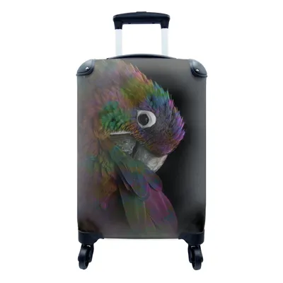 Produktbild von MuchoWow® Koffer Handgepäck Trolley Rollkoffer Kleine Reisekoffer mit 4 Rollen - Papagei - Vogel - Regenbogen - Cabin Size < 55x40x23 cm & 55x40x20 cm - Fotokoffer - Kabinenkoffer - Boardgepäck - Reise-Box - Reisekoffer - Reisegepäck - Koffer mit Bild - Trolley für Kinder