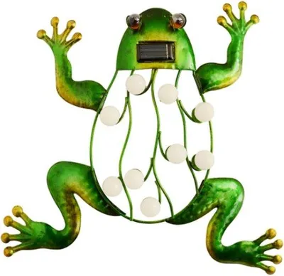Produktbild von Famanu Wanddekoration Frosch - Metall Gartenbild - Außen Dekoration - Lebendige Farben - 33x33 cm - Grün