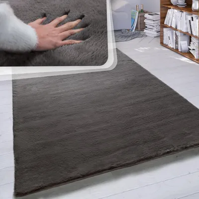 Produktbild von Hochflor Teppich Wohnzimmer Kunstfell Super Soft Einfarbig Grösse 160x230 cm