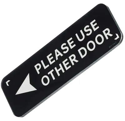 Pfeilschild Acryl 15x5 cm selbstklebend Tür Aufkleber Schwarz