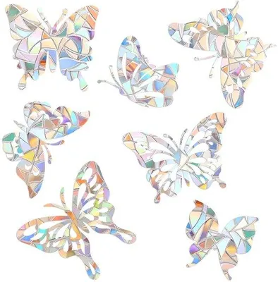 Productafbeelding van 21 stuks regenboogfolie, PVC-vogelbeschermingsstickers, rond