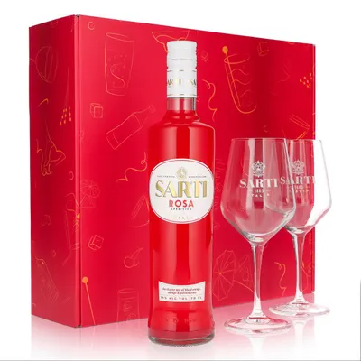 Produktbild von Sarti Spritz Geschenkset 0,7l Flasche 14,0 % Vol. + Spritzgläser|Pink