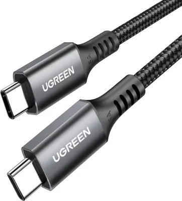 Produktbild von Ugreen US555 100W USB-C zu USB-C Ladekabel 3m Grau Hochgeschwindigkeitskabel