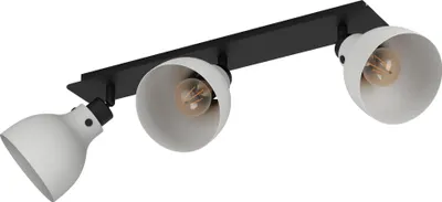 Produktbild von EGLO Deckenstrahler Matlock, Deckenlampe mit schwenkbaren Spots, Deckenleuchte Industrial Design, Metall in Schwarz und Grau, Deckenspot, 27 Fassung