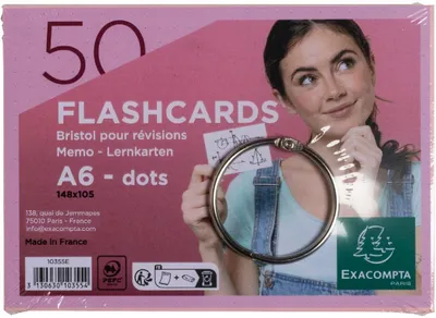 Produktbild von Exacompta 10355E, Pink, A6, Papier, Punktgitter-Papier, 205 g/m², 148 mm