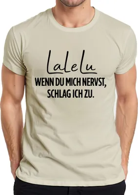 Zdjęcie produktu dla Lalelu Jeśli mnie zdenerwujesz, uderzę cię Śmieszna koszulka męska z sarkastyczną mamą, Nature, XL