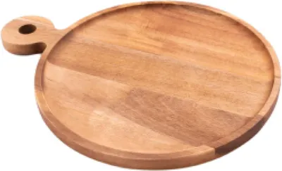 Produktbild von Runde Servierplatte mit Griff - Akazienholz - 25cm