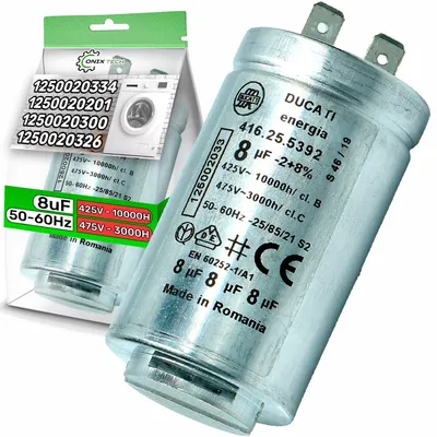 Trockner-Starthilfekondensator 8 µF, 425 V, 60 mm