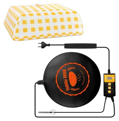 Produktbild von Brotwärmematte mit Deckel, Sauerteigbrotwärmematte, Sauerteigstarterwärmer, temperaturregulierbare Brotgärmatte mit Thermostat, Sauerteiggärmatte für den Hausgebrauch