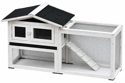 Productafbeelding van Konijnenhok Manou Zwart/Wit | 155x53x70cm, AI-gegenereerde afbeelding