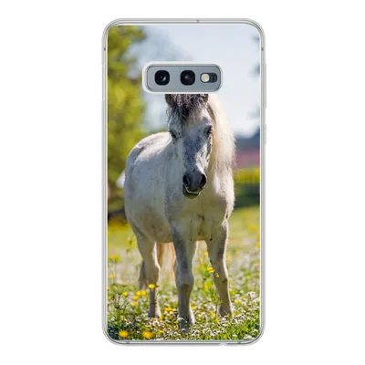 Produktbild von MuchoWow® Handyhülle Schutzhülle Hülle für Samsung Galaxy S10e Pferd - Blumen - Licht Silikon Softcase Handy Hülle - Handy