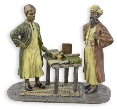 Produktbild von Bronzeskulptur zwei Schriftsteller Replikat Retro Design Dekoration