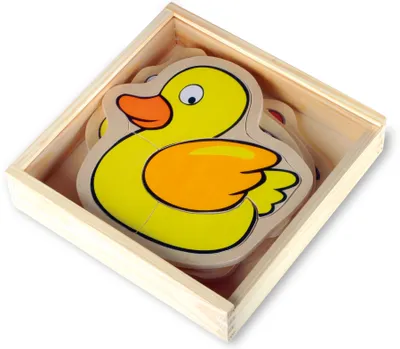 Immagine prodotto di Scatola puzzle fattoria, 4 puzzle con cornice in legno