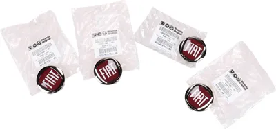 Produktbild von Original Fiat 4x Nabendeckel Felgendeckel Silber Rot Ducato 250 1358877080