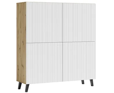 Image de MINIO go for it, Commode à poser LOKET 4 éléments, 120 cm, Chêne Aristan/ Couleur blanc
