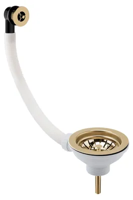Immagine prodotto di Sifone di scarico per cucina o bagno, in ottone spazzolato