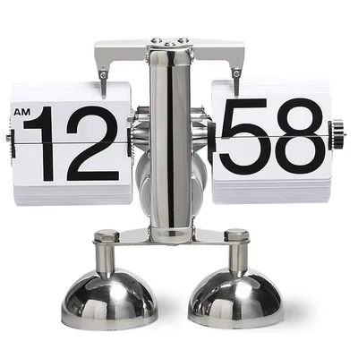 Produktbild von Flip-Schreibtischuhr, Retro Flip-Uhr, Vintage-Tischuhr, Auto-Flip-Uhr, Automatisches Drehen, für Zuhause, Schlafzimmer, Büro