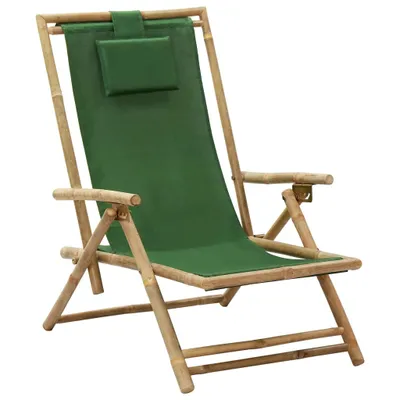 Zdjęcie produktu dla VidaXL 313027, Taras, Obite siedzisko, Bambusowy, Poliester, 640 mm, 890 mm, 940 mm