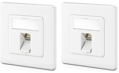 Produktbild von deleyCON CAT8 Netzwerkdose Unterputz RJ45 Keystone 40 Gbps, 2 Stück - Weiß