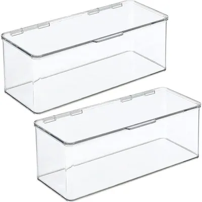 Produktbild von Spielzeugaufbewahrung stapelbare Box mit Deckel mDesign 2er Set durchsichtig
