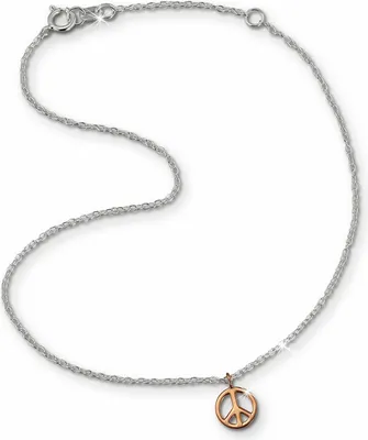 Produktbild von SilberDream Damen-Fußkette 25cm 925er Silber 333er rosevergoldet Peace SDF8001E