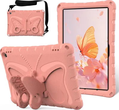 Image de Etui Kids pour Amazon Fire HD 10 (13ème/11ème Gen, 2023/2021), Etui léger anti-choc EVA avec bandoulière et support noeud papillon Rose