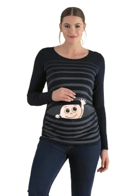 Produktbild von Umstandsshirt Langarm Winke Winke mit Motiv Schwangerschaft M.M.C.
