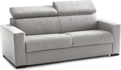 Produktbild von Schlafsofa Daalhou, 2-Sitzer-Sofa, 100%  Italy, Wohnzimmersofa mit drehbarer–ffnung, mit verstellbaren Kopfstützen und serienmäßigen Armlehnen, Cm 180x95h85, Grau