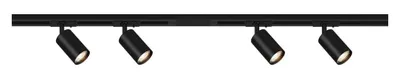 Produktbild von Briloner Rail Schienensystem, Starterset, 4x GU10 Spots, Schwenkbar, Drehbar, Schwarz, 1,5 m