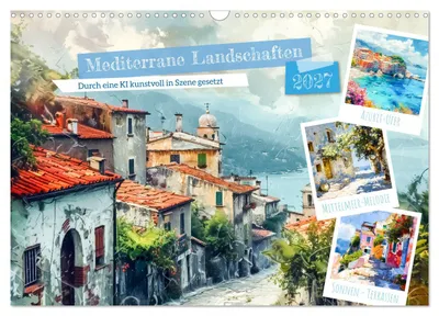 Produktbild von Mediterrane Landschaften (Wandkalender 2027 DIN A3 quer), CALVENDO Monatskalender