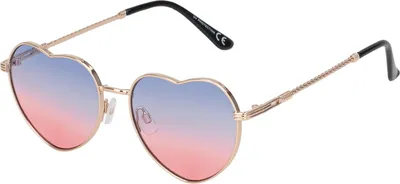 Produktbild von Damen Sonnenbrille Herz Form Designer 80er Modern Urlaub Sommer Strand 30497 Blau-Rot