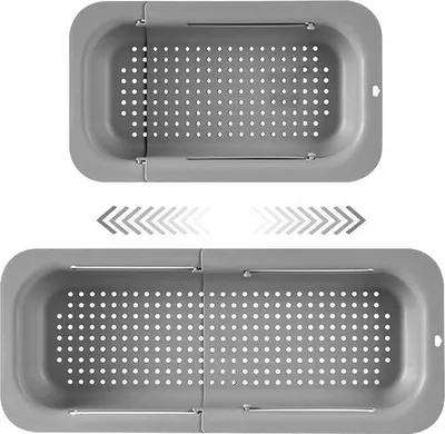 Produktbild von Küchenabtropfsieb, ausziehbar (34-47 cm), Abwasserfilter, Spülbecken, Sieb, Filterplatte, Küchenfilter, gekochte Nudeln abtropfen, Obst, Gemüse waschen
