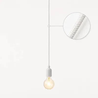 Produktbild von Sompex Stoff Pendelleuchte Colors – Lampenfassung E27 weiß Textilkabel