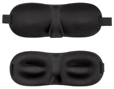 Obrázok produktu pre Maska na oči Intirilife v ČIERNEJ farbe - ergonomická predtvarovaná unisexová maska na spánok pre pokojný spánok - dobre prilieha na nos a ponecháva viac priestoru pre oči a riasy