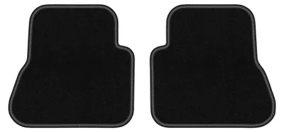 Produktbild von Velours-Fußmatten Hinten für BMW 3 E46 2000-2007 (Cabrio) – 2-tlg, Schwarz, passgenau – Wielganizator LUX