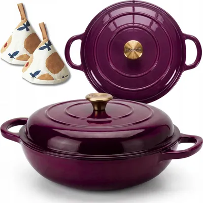 Image de Casserole en fonte émaillée, plate, 30 cm, 3 l, pour aubergines