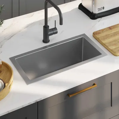 Produktbild von vidaXL Einbauspüle Edelstahl handgemacht silber schallgedämmt 60x30x20cm (LxBxH) X-Form