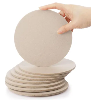 Productafbeelding van Viltonderzetters - Set van 8 stuks voor potten, glazen, borden en vazen - Rond, diameter 15 cm, dikte 5 mm - Beige