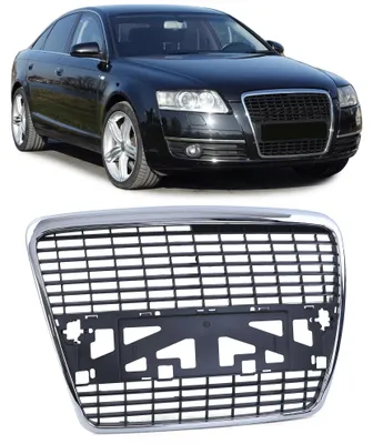 Kühlergrill Sportgrill Gitter Schwarz für Audi A6 C6 4F ab 2004-2008 – Produktansicht